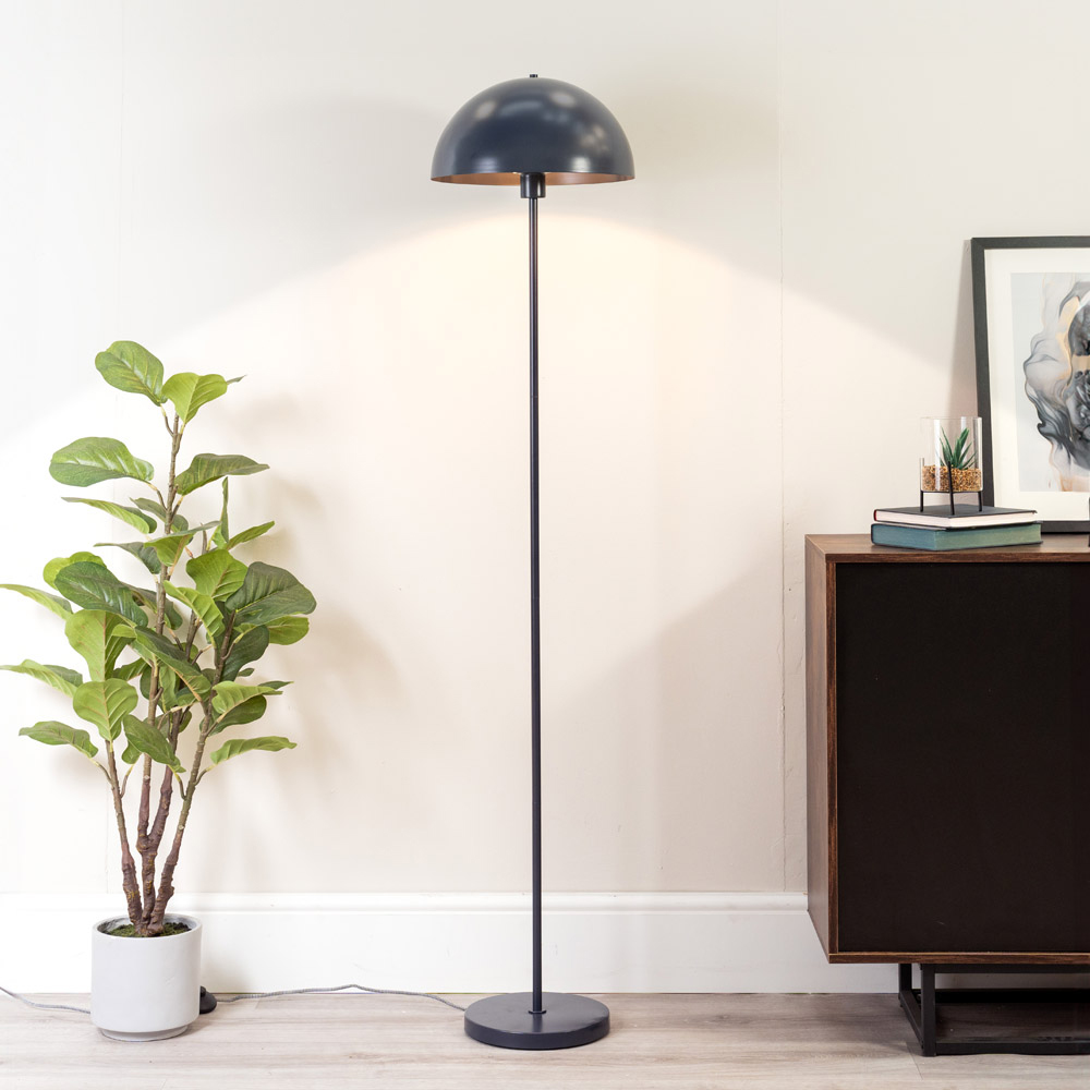 ValueLights Stassi Dark Navy Mushroom Dome LED Floor Lamp Image 2