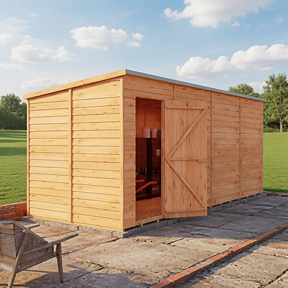 Shire GB Garden Value 16 x 6ft Overlap Pent Garden Shed Image 3