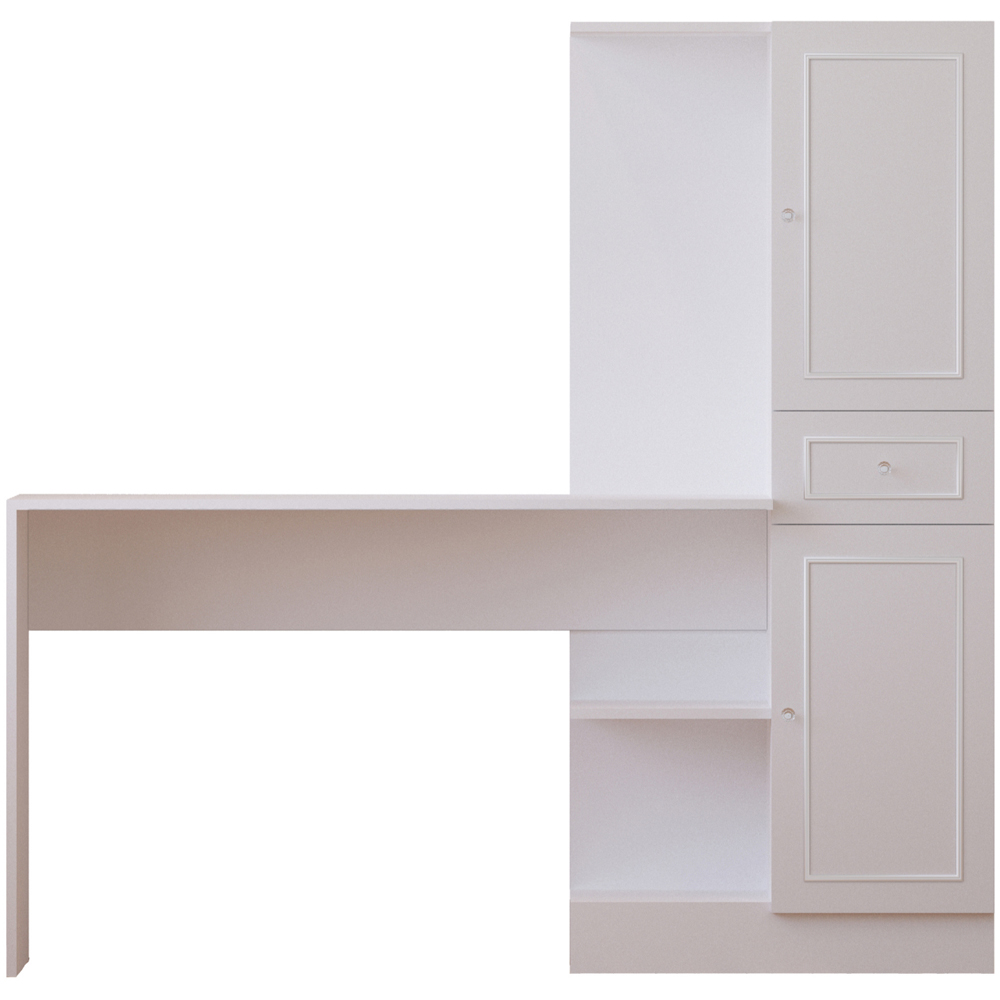 Evu GISELLE 2 Doors Single Drawer White Storage Desk Image 2