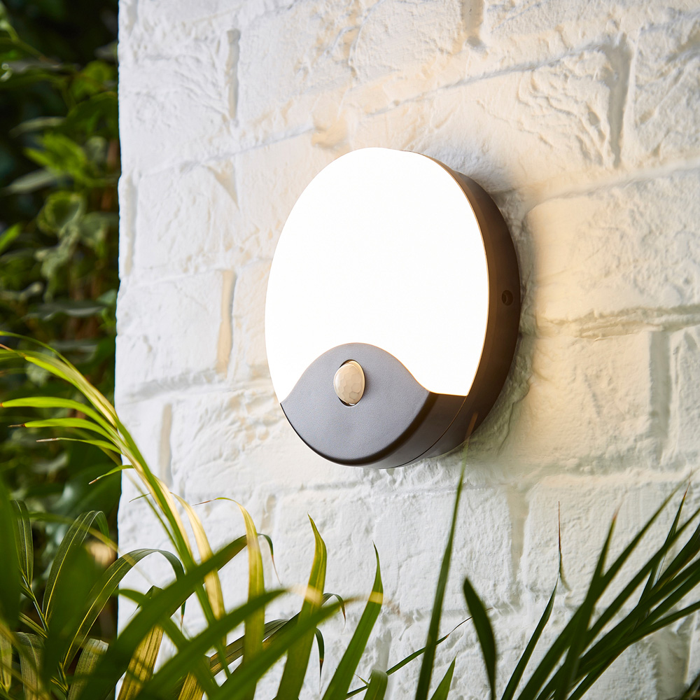 Coast Tytan Black Round Bulkhead LED Wall Light with PIR Sensor Image 3