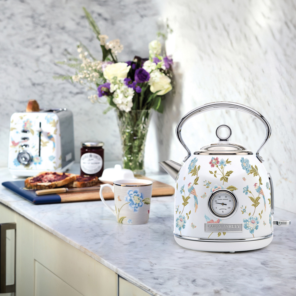 VQ Laura Ashley White Elveden Print 2 Slice Toaster and Kettle Bundle 3 Image 2