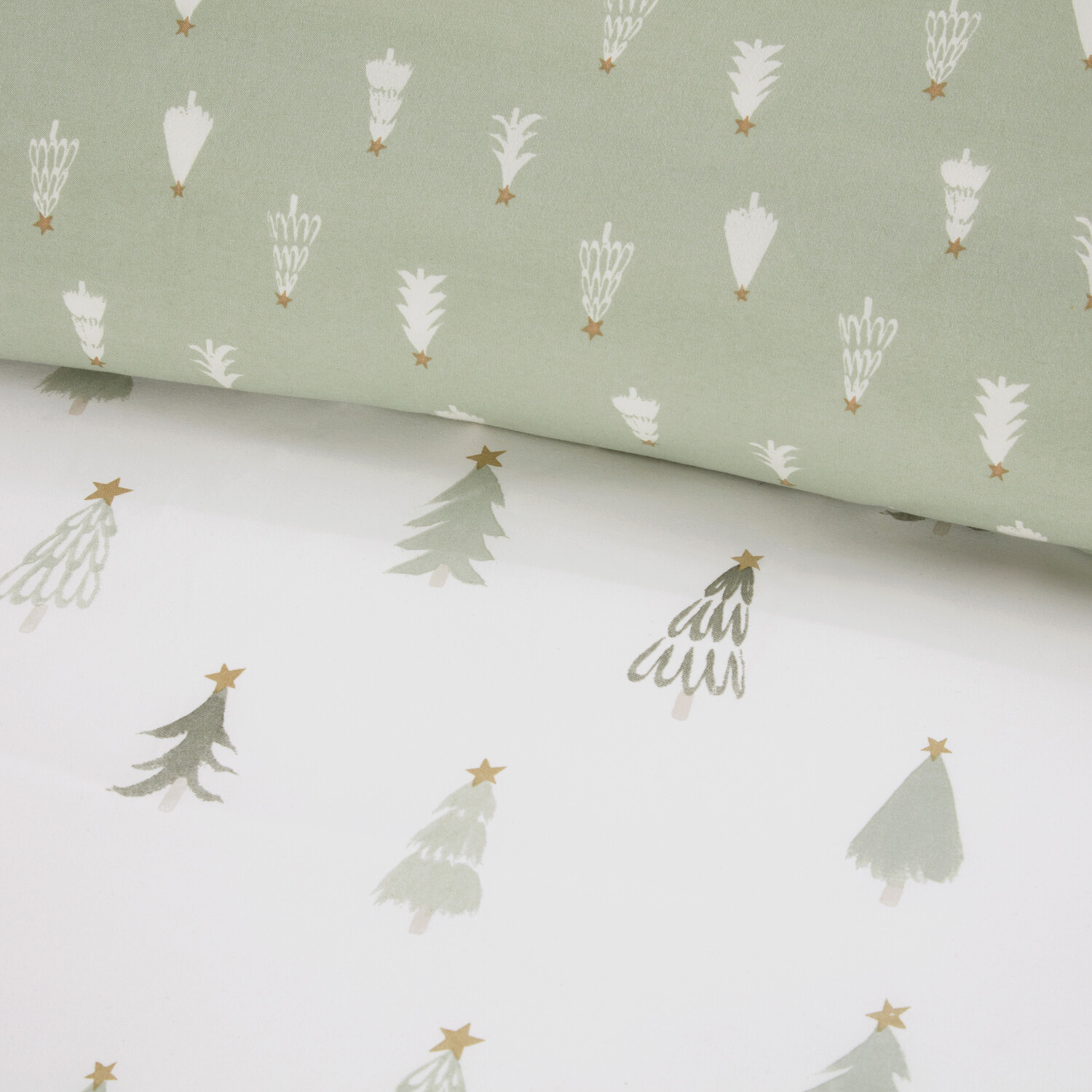 Festive Trees Reversible Duvet SetGreenKing Image 3