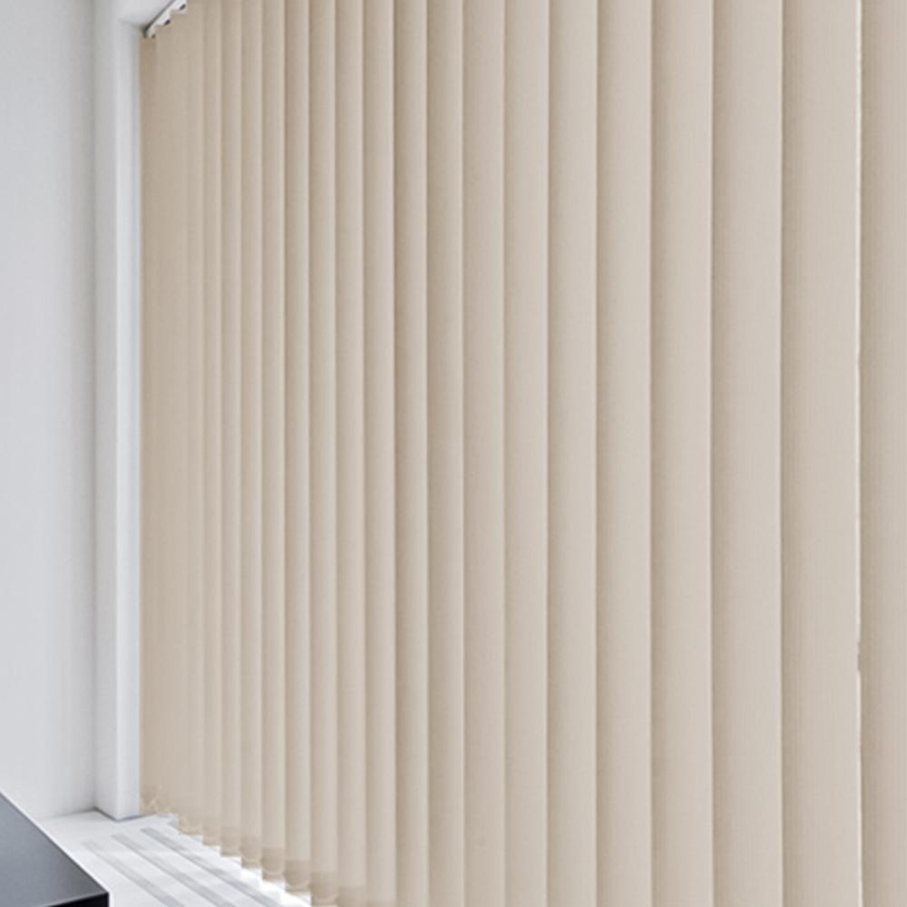 Caecus Dimout Patterned Short Drop Vertical Blind Complete Cream 240 x 140cm Image 2