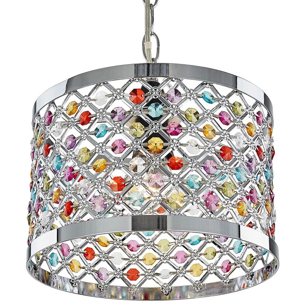 Happy Homewares Modern Sparkly Multicolour Beads Ceiling Light Pendant Shade Image 2