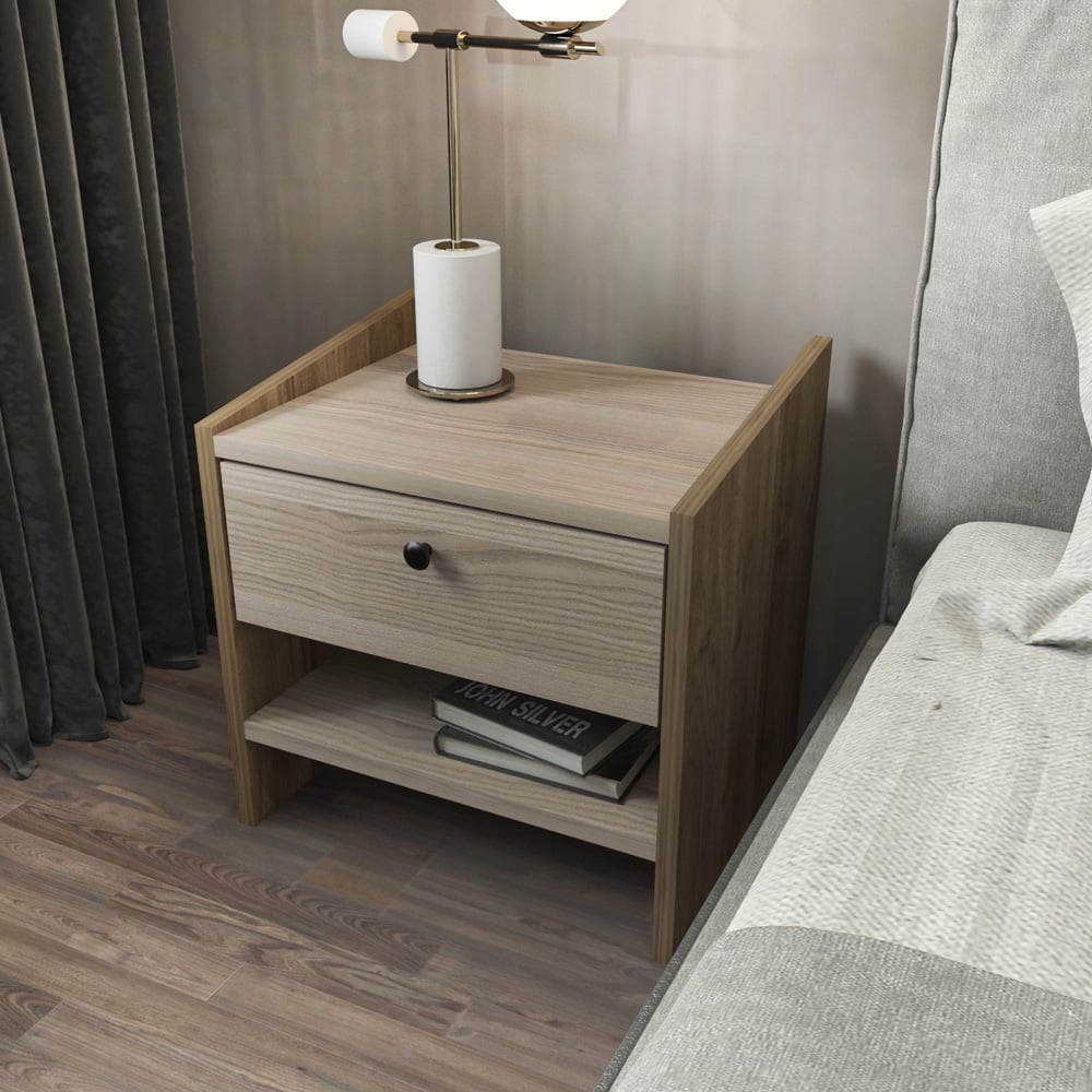 Decorotika Berlin Single Drawer Single Shelf Cordoba Bedside Table Image 5