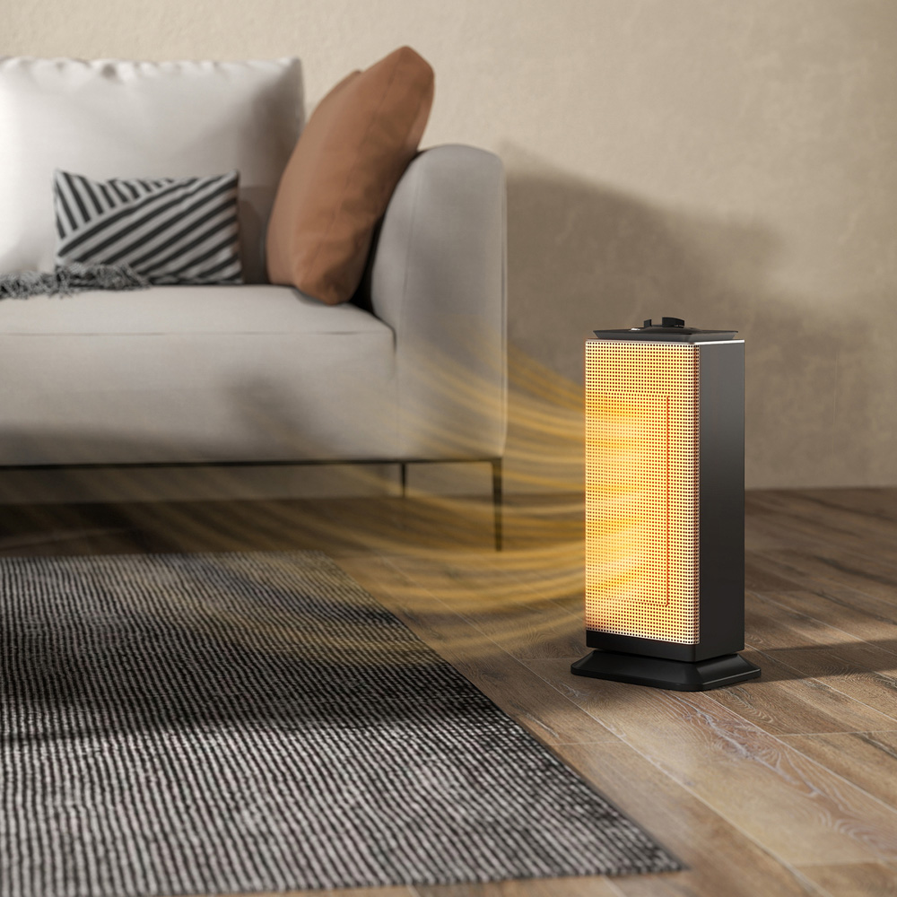 HOMCOM Black Ceramic Electric Heater with Fan 2000W Image 3