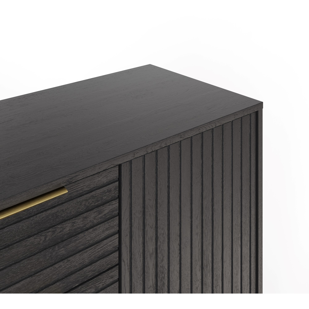 GFW Nervata 2 Door 3 Drawer Black Sideboard Image 7