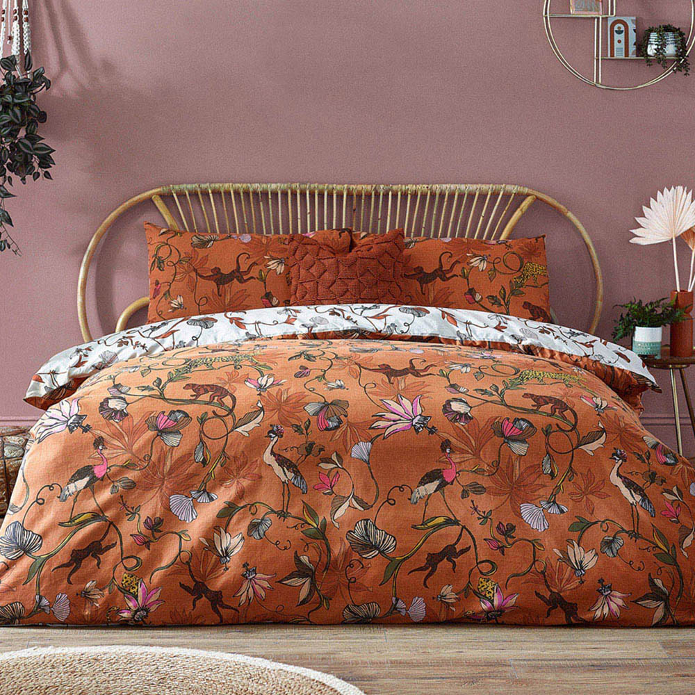 furn. Wildlings Super King Size Tropical Duvet Cover Set Image 1