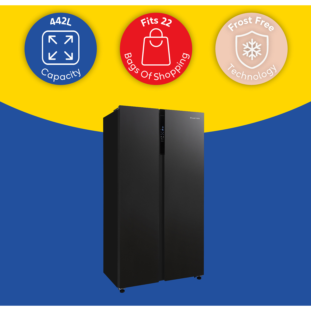 Russell Hobbs RH90AFF201DI Black Freestanding Slimline American Fridge Freezer Image 8