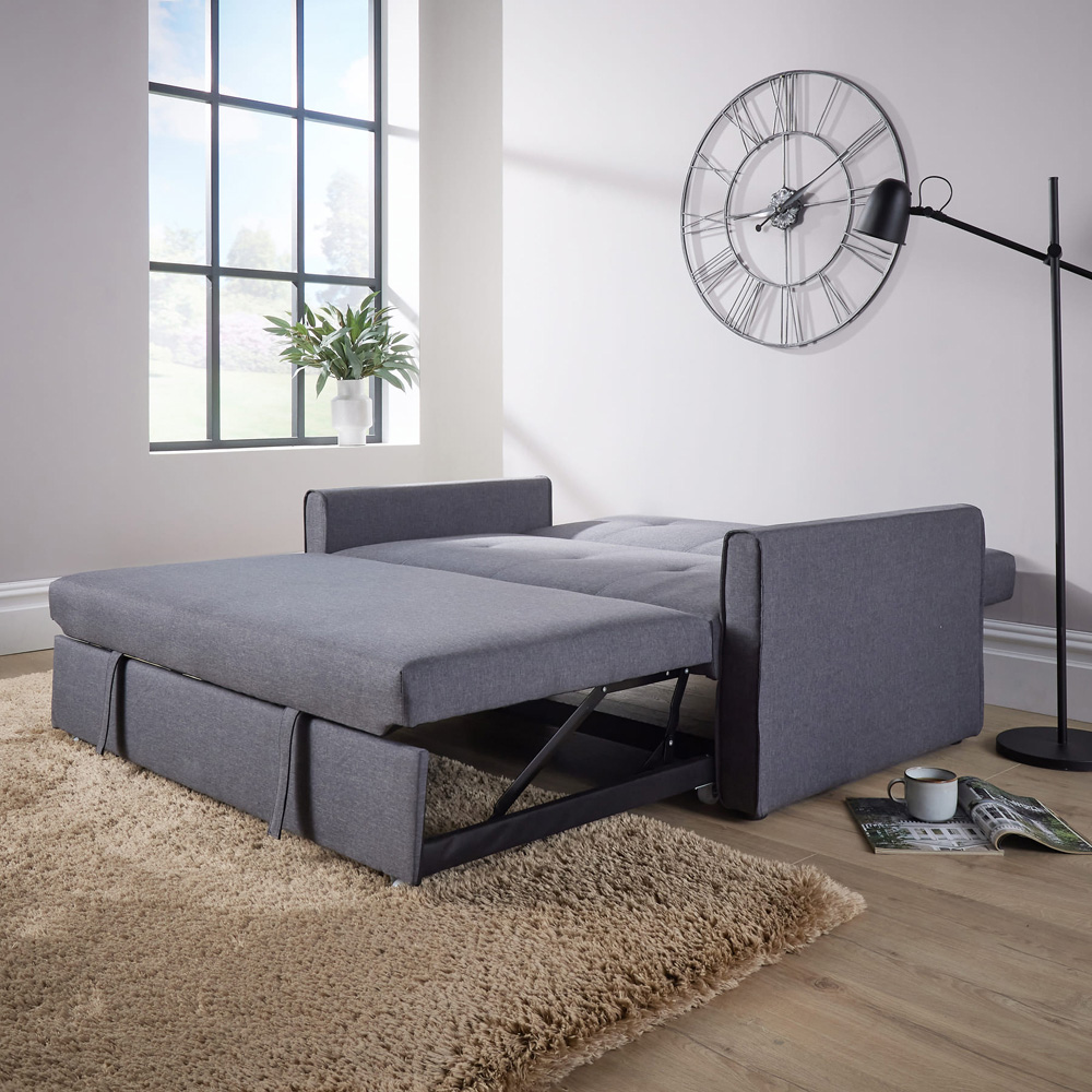 Home Source 2 Seater Dark Grey Sofa Bed Image 8