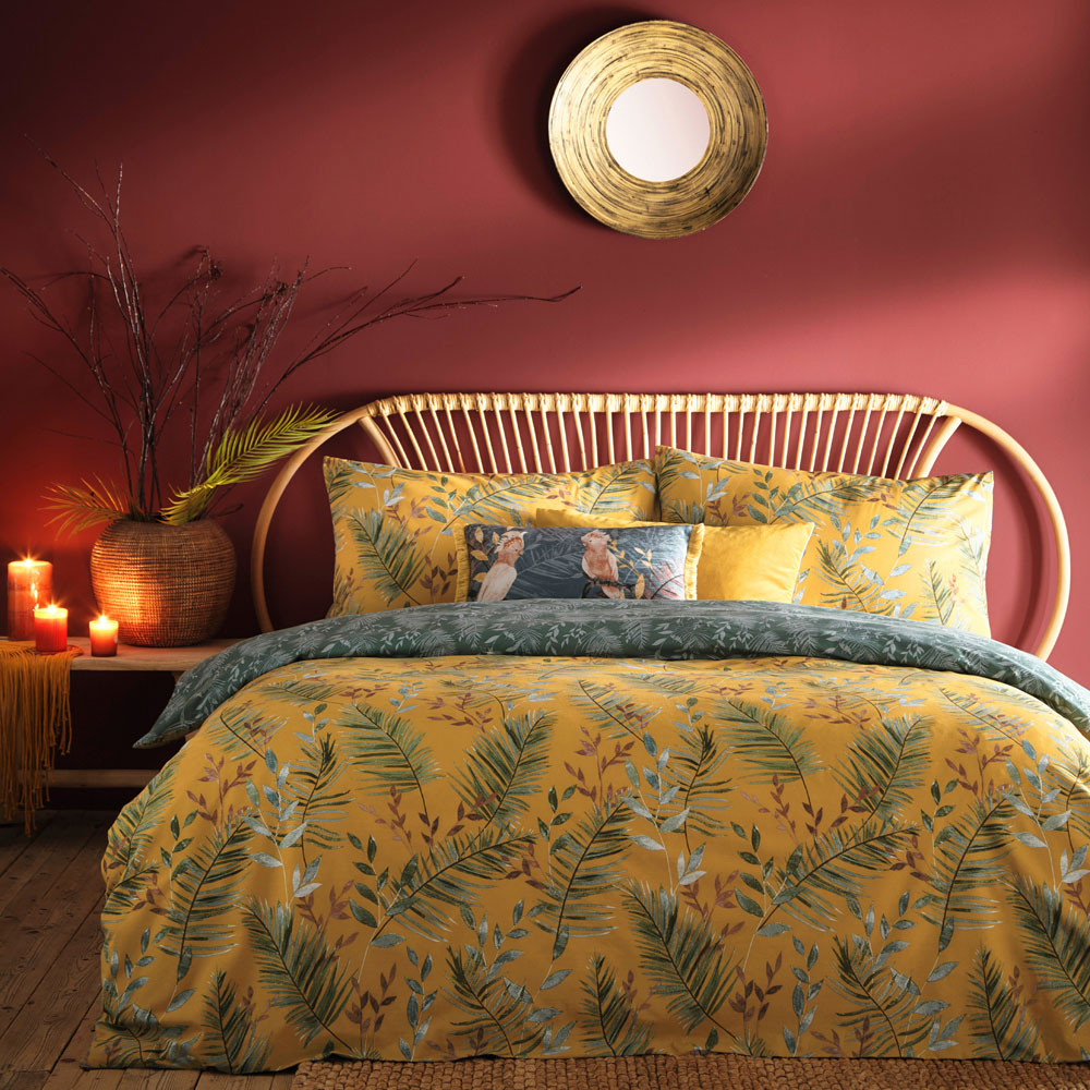furn. Mazari Double Mustard Duvet Set Image 1