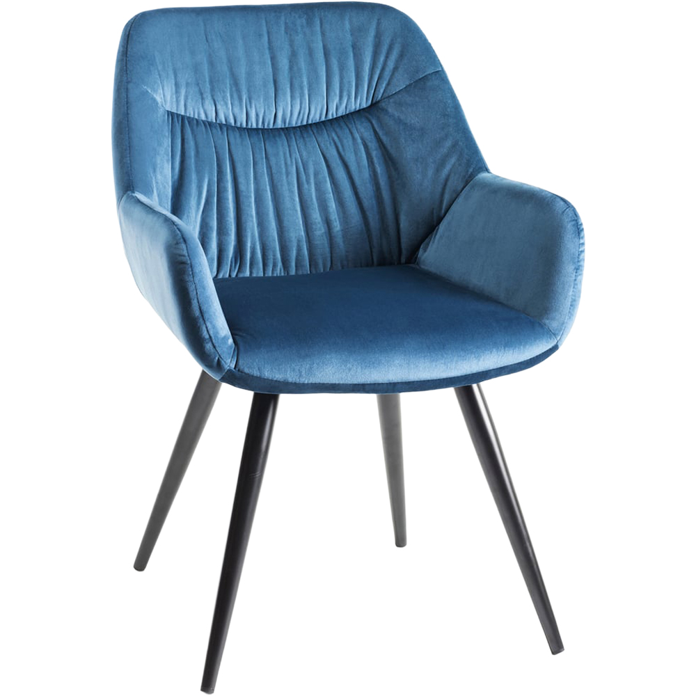 Bentley Designs Dali Set of 2 Petrol Blue Velvet Fabric Upholstered Chair Image 2