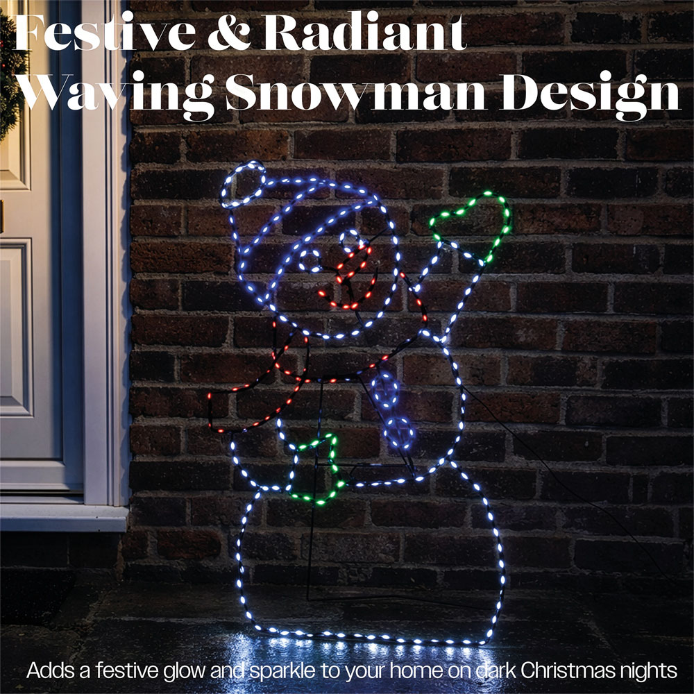 Xmas Haus 241 Multicolour Micro LED Metal Snowman Silhouette Christmas Decoration 53cm Image 3