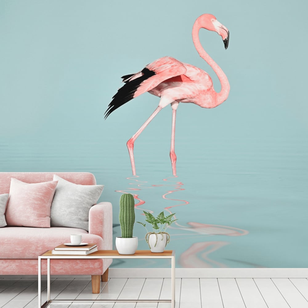 A.S Creation Flamingo Water Digital Wall Mural Image 1