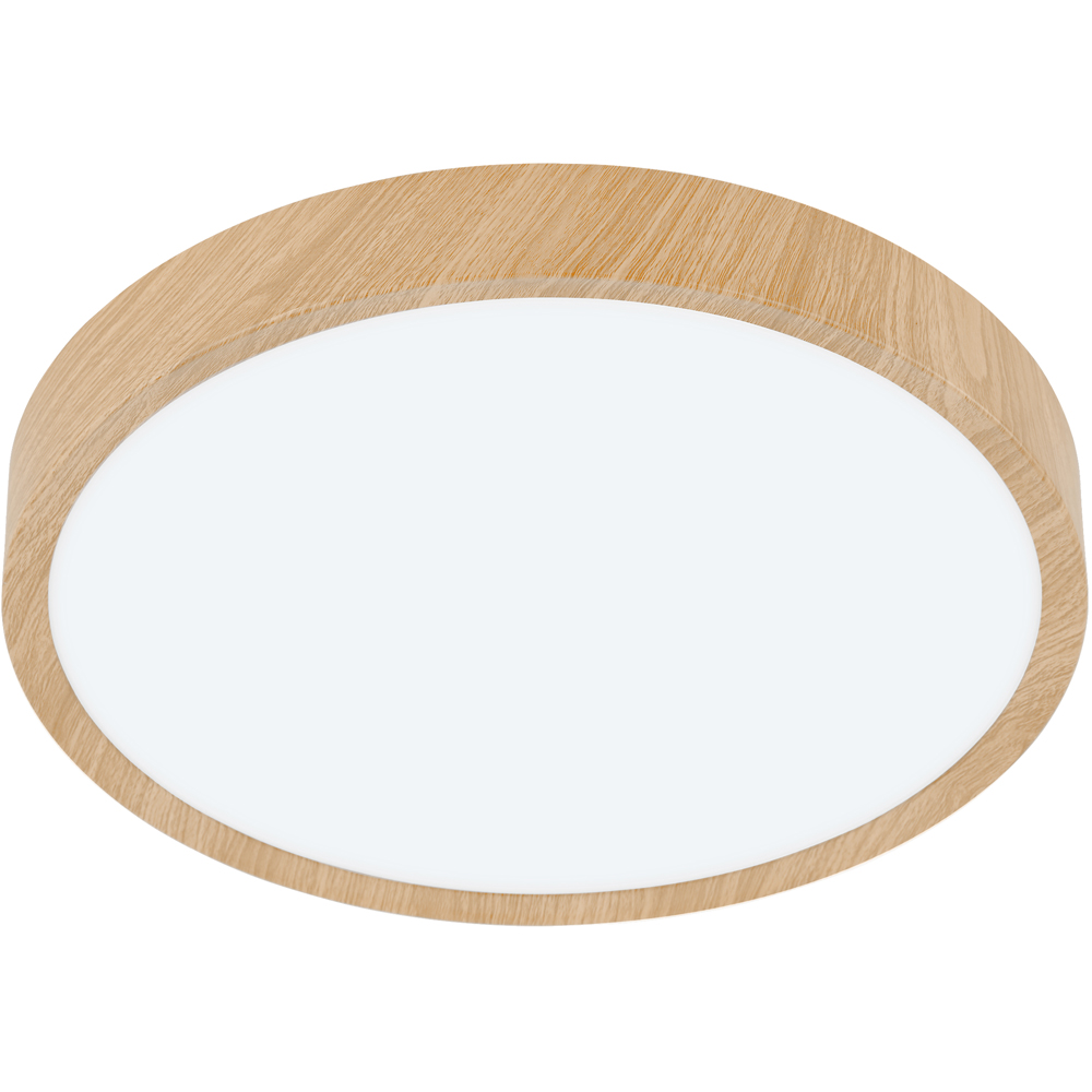 EGLO Musurita Natural Wood and Plastic Diffuser LED Ceiling Light Image 1