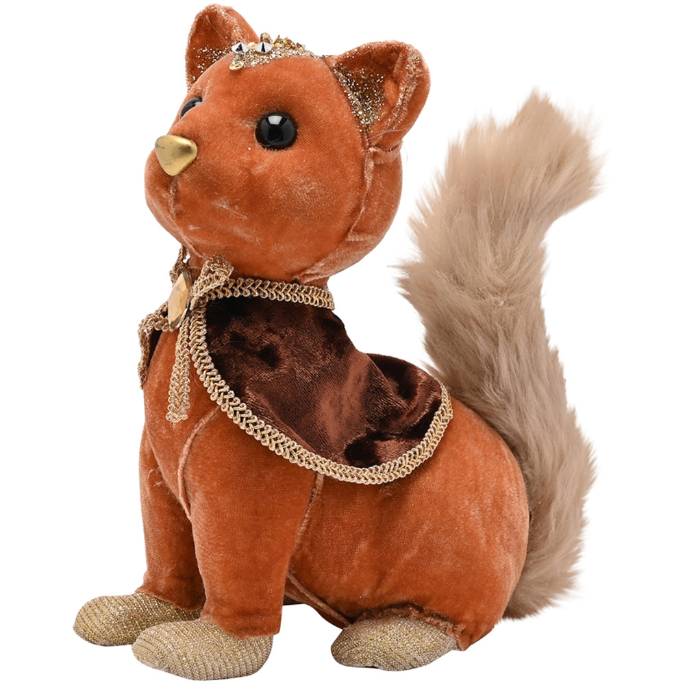 The Seasonal Gift Co Burnt Orange Fox Christmas Decoration 19cm Image 2