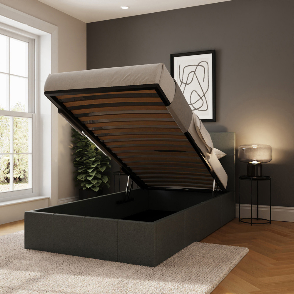 GFW Single Grey End Lift Ottoman Bed Image 9