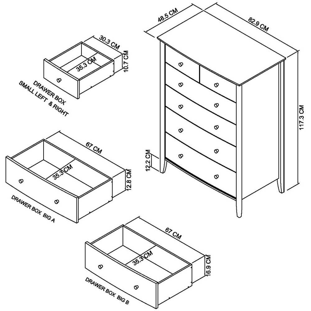 Bentley Designs Whitby 6 Drawer Scandi Oak and Soft Grey Chest of Drawers Image 4