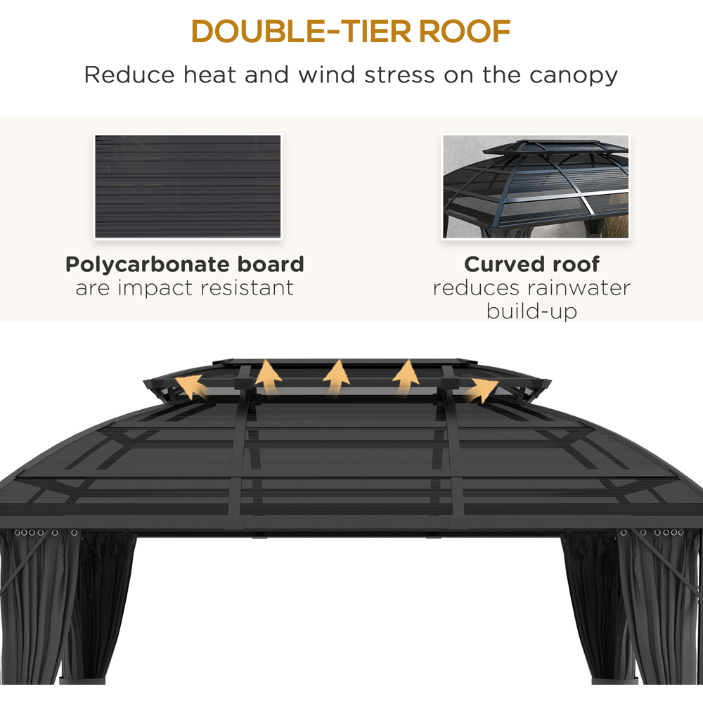 Outsunny 4 x 3m Black Aluminium Gazebo Image 4