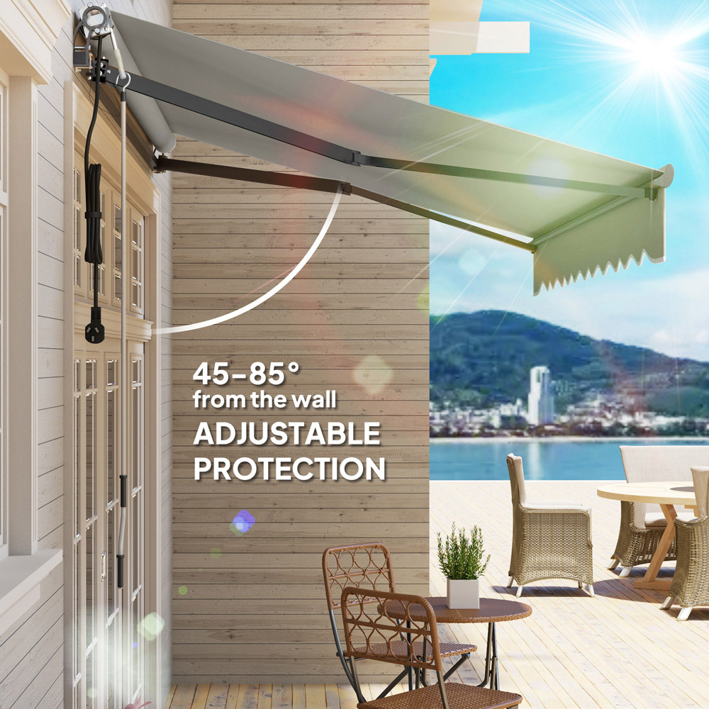 Outsunny 3.5 x 2.5m Light Grey Electric Retractable Awning Image 6