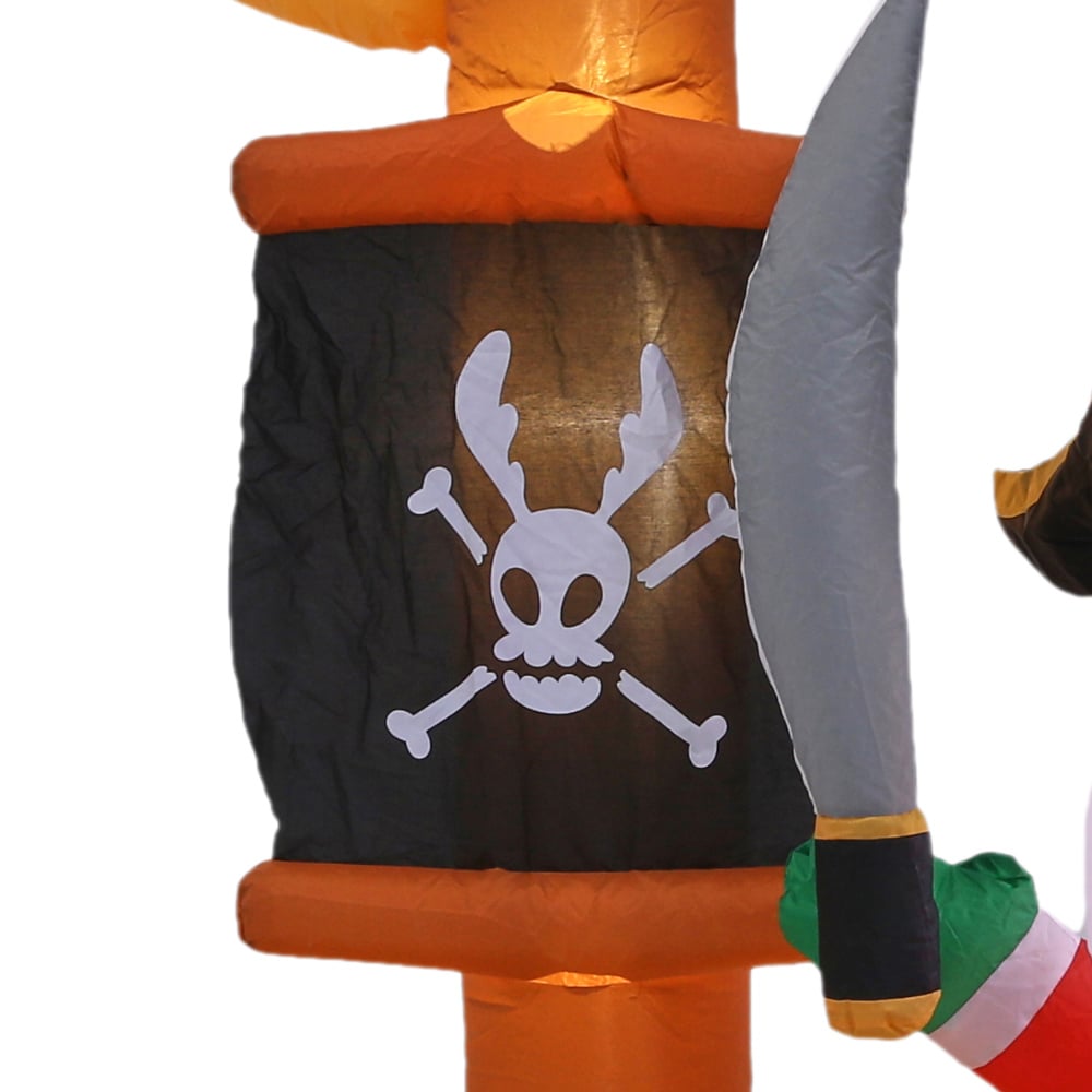 Living and Home Inflatable Pirate Santa Christmas Decoration 6ft Image 5