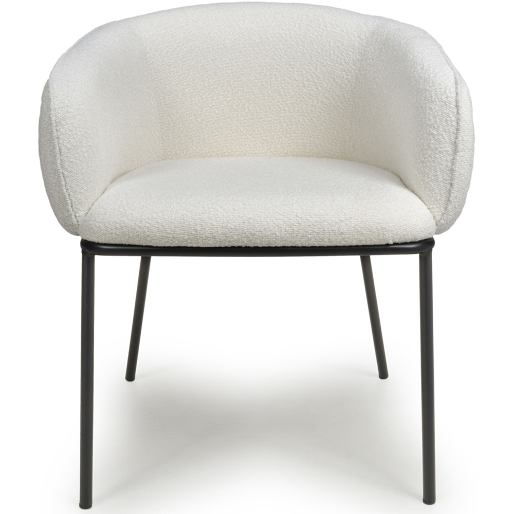 Shankar Lola Set of 2 White Boucle Dining Chair Image 5