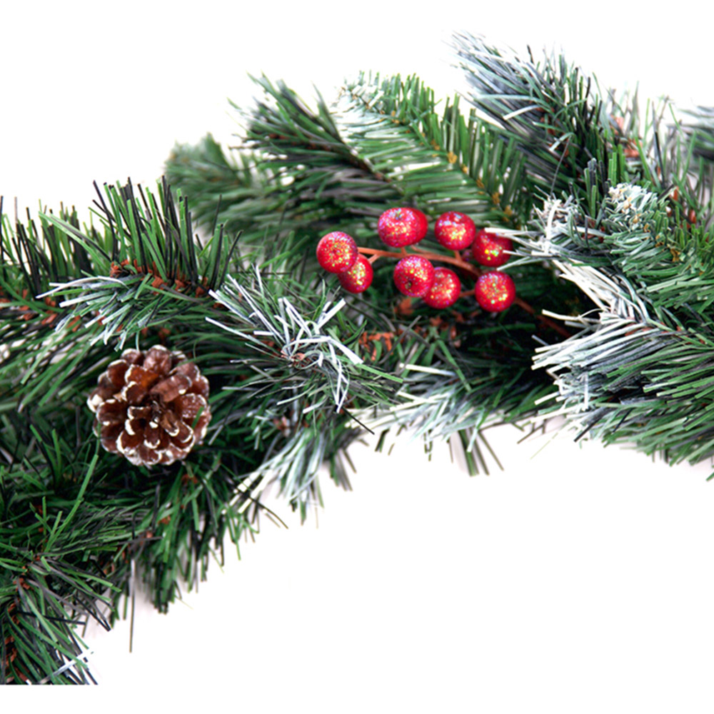Best Artificial Frosted Deluxe Christmas Garland with Pine and Spruce Tips 370cm Image 5