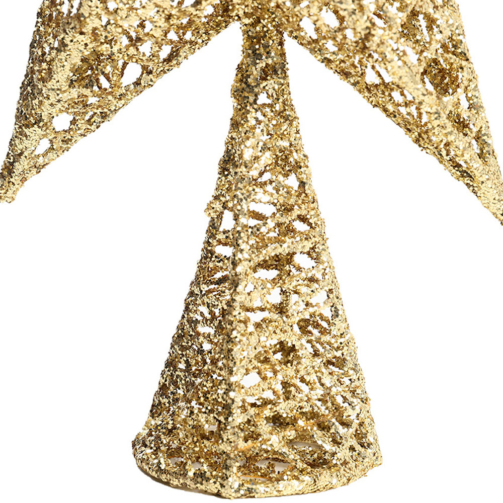 Living and Home Gold Star Wrought Iron Christmas Tree Topper 35cm Image 5