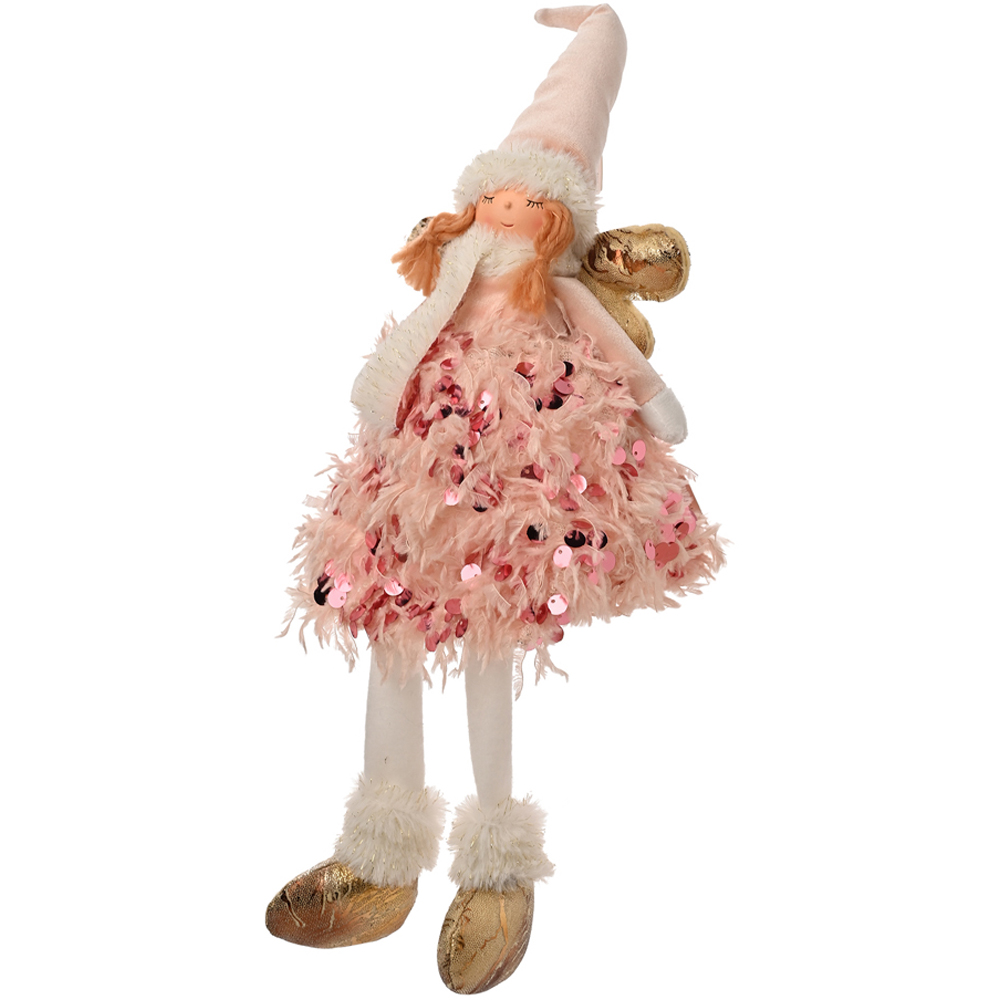 The Seasonal Gift Co. Sitting LED Aurelia Angel Decoration with Dangling legs Image 5