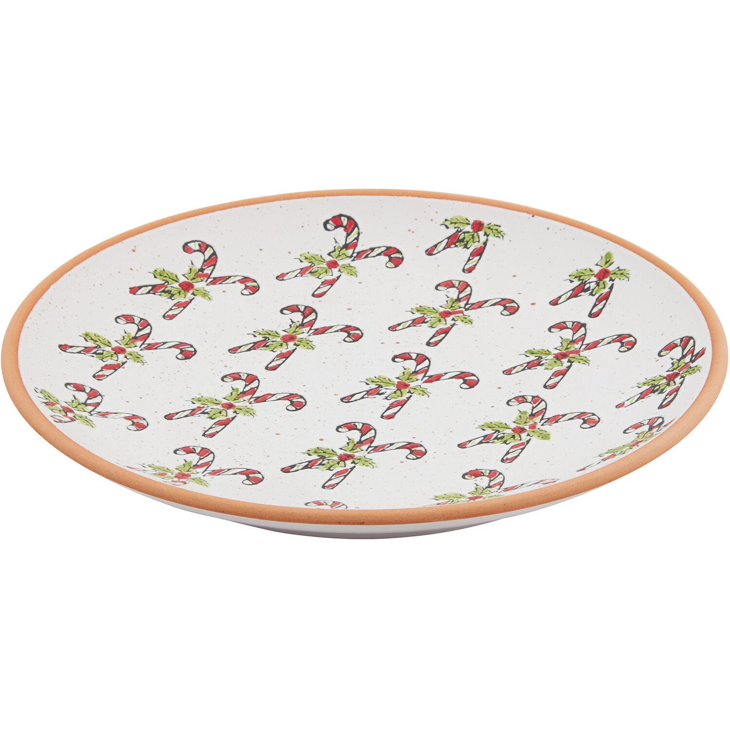 Festive Stone Candy Cane Plate - White Image 2
