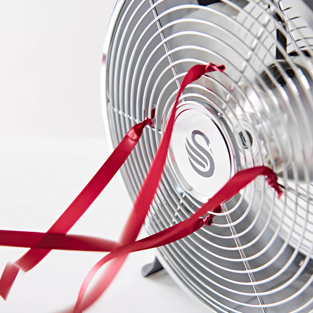 Swan Retro Grey Clock Fan 8 inch Image 4