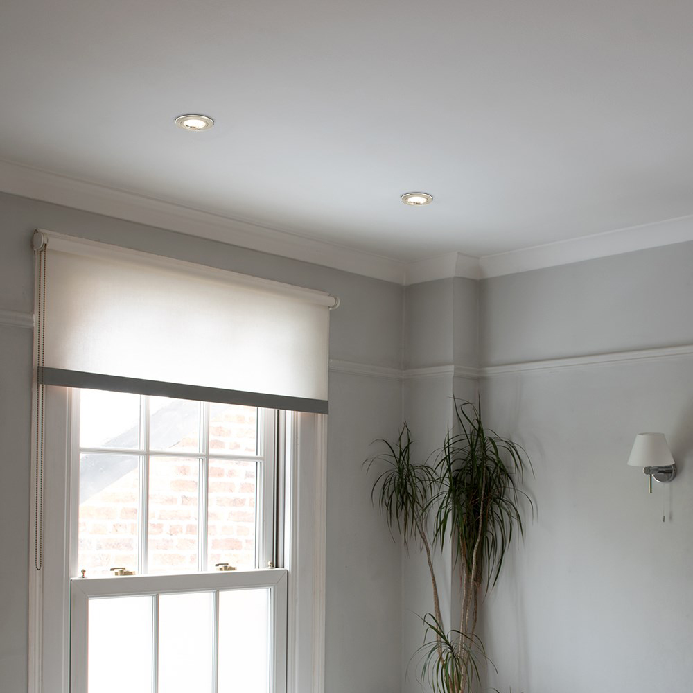 ValueLights Brushed Chrome Twist Cool White LED Ceiling Downlight 4 Pack Image 2