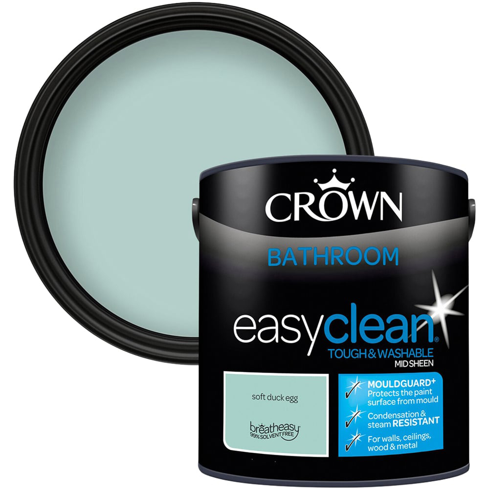 Crown Easyclean Bathroom Paint - Soft Duck Egg Image 1