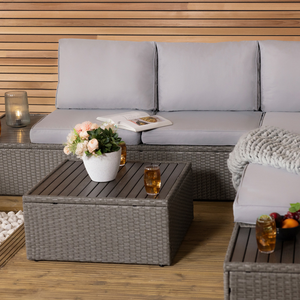 Charles Bentley 5 Seater Rattan Corner Lounge Set Image 9