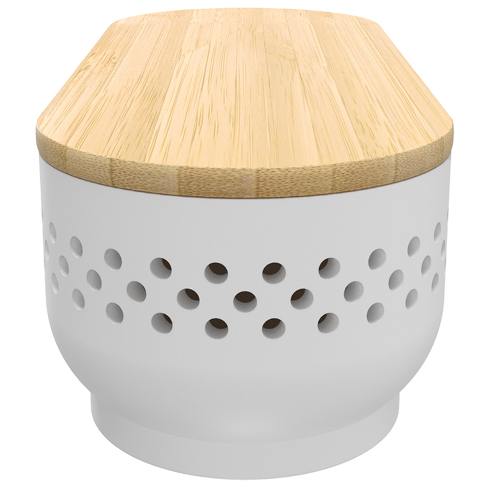 Refillable White Slim Moisture Absorber with Bamboo Lid Image 3