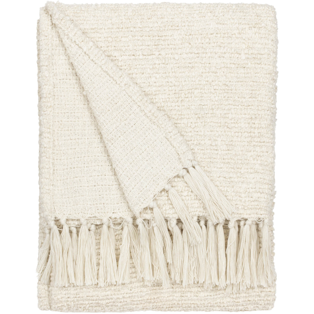 Yard Candar Ecru Textured Boucle Throw Image 1