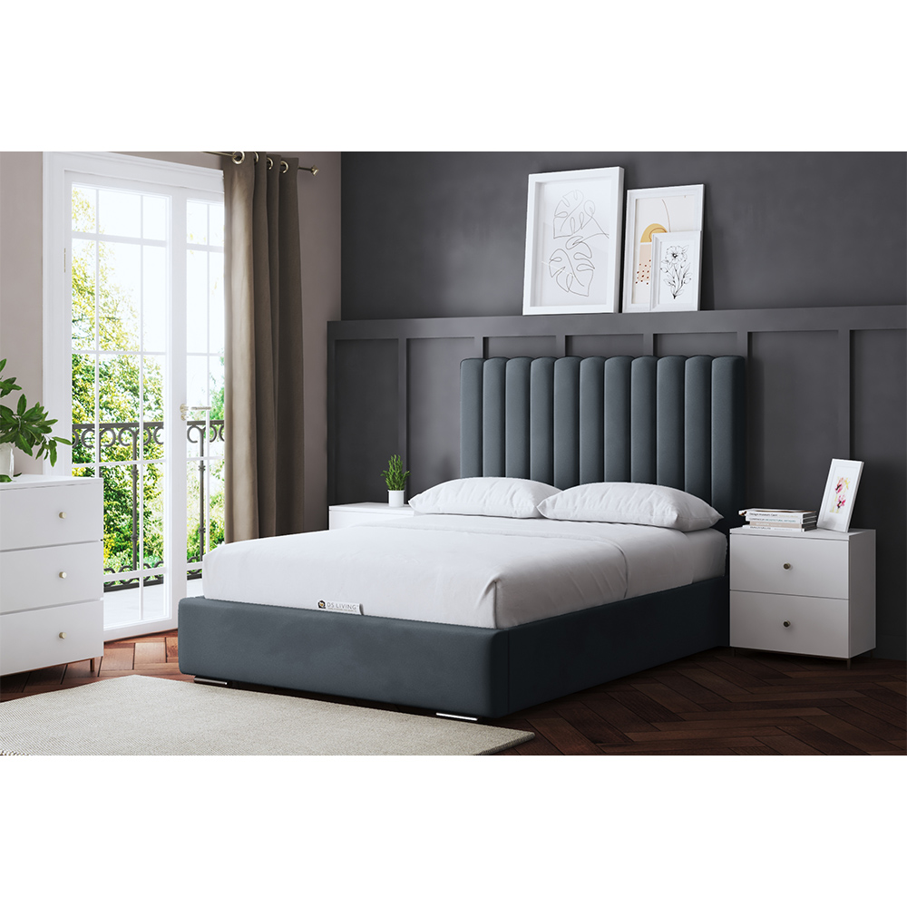 DS Living Evangeline Single Steel Upholstered Bed Frame with Headboard Image 5