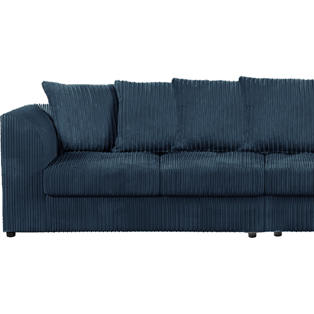 Luxor 4 Seater Navy Blue Jumbo Cord Scatter Back Sofa Image 3