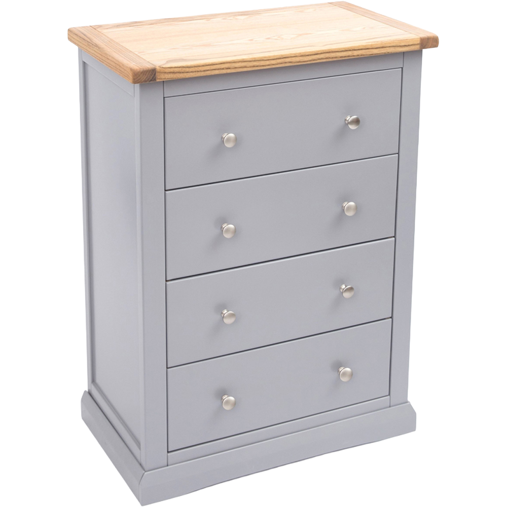 Cabinet Bits Rocca 4 Drawer Dark Grey Chrome Knob Chest of Drawers Image 4