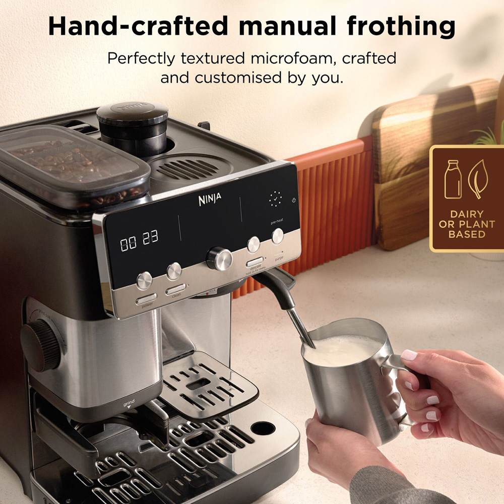 Ninja Luxe Café ES301UK Black Stainless Steel Mini Espresso Machine Image 6