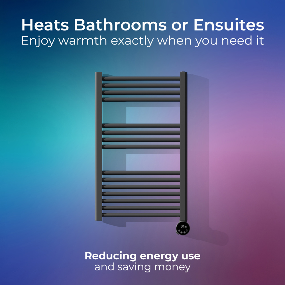 Masterplug SmartEnergy Thermaline Anthracite Grey Heated Towel Rail 800 x 500mm Image 5