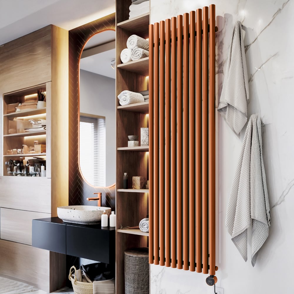 Terma Rolo-Room E Wi-Fi True Copper Electric Radiator 1500W 2000 x 590mm Image 2