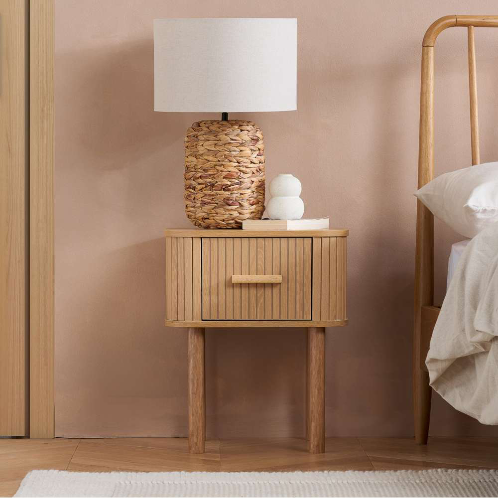 Birlea Axel Single Drawer Fluted Bedside Table Image 8