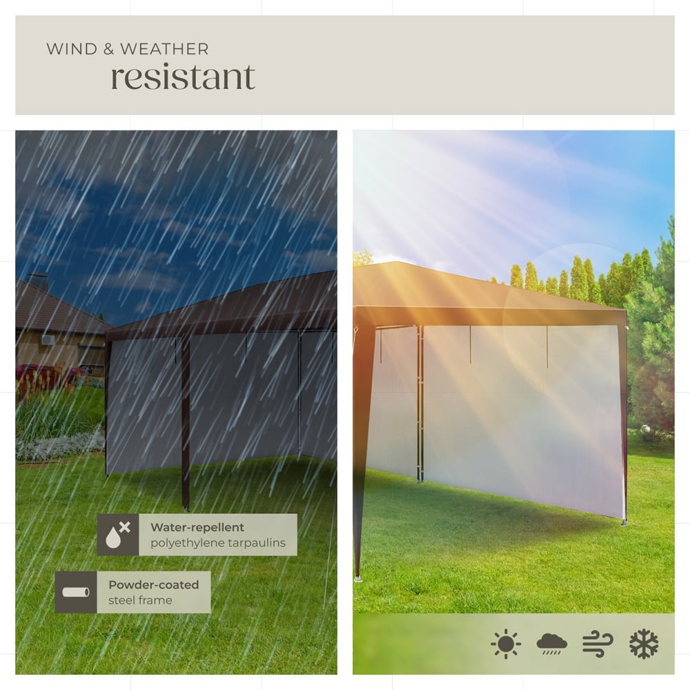 tectake Alpine Removable Side Panels Gazebo 600 x 300cm Image 4