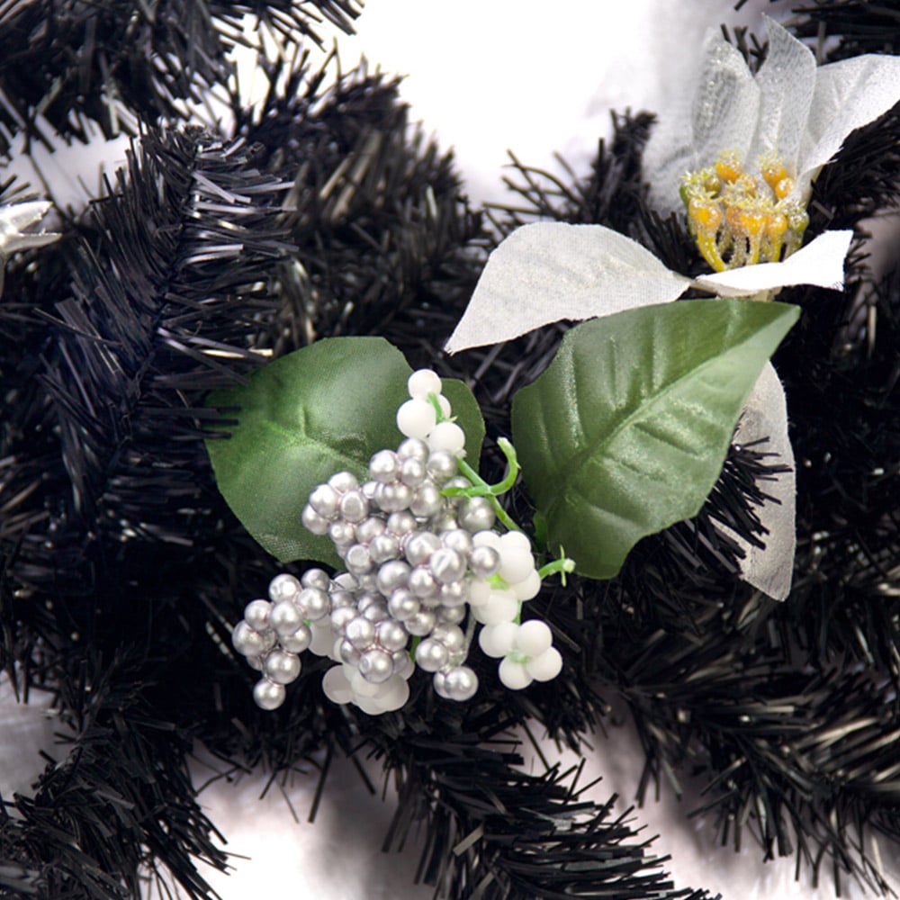 Best Artificial Black and Silver Christmas Garland 180cm Image 8