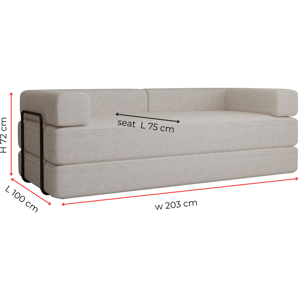M N Furniture Smart 3 Seater Camel Sofa Bed Image 8