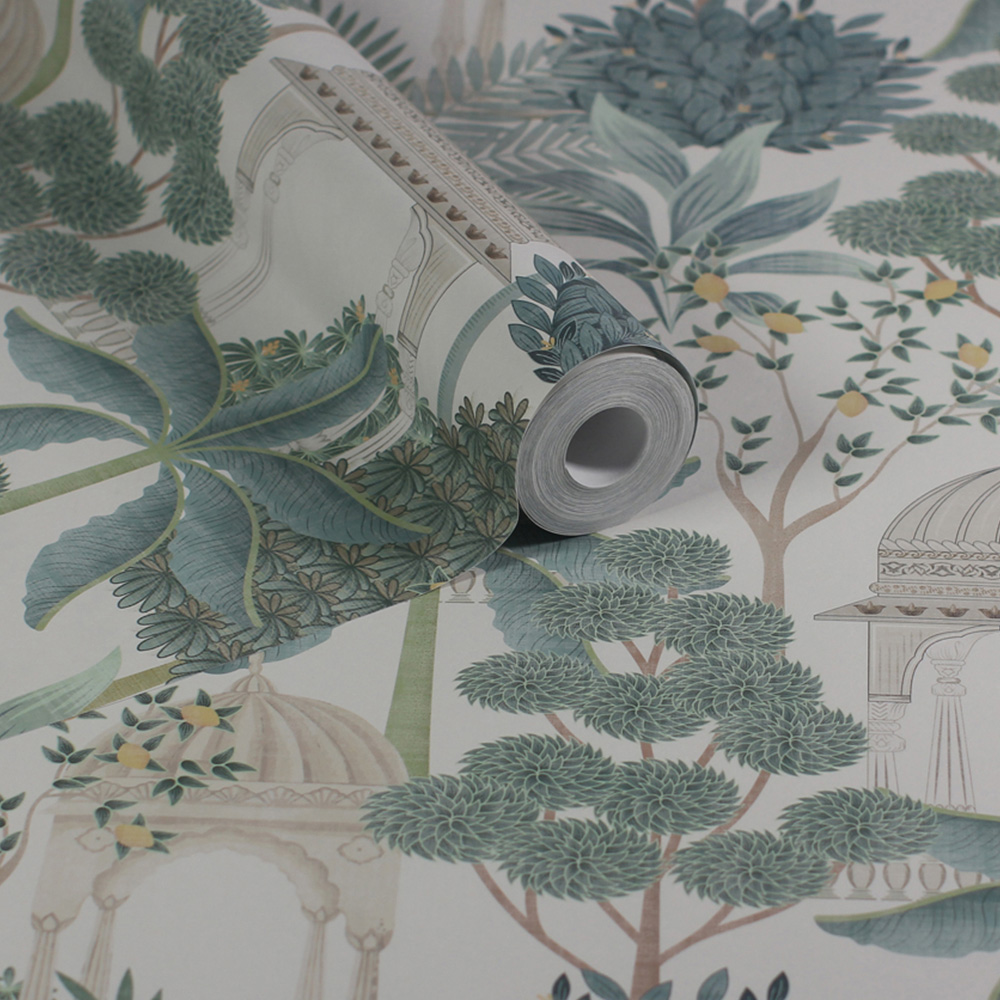 Esselle Home Exotic Pavilion Parchment and Green Wallpaper Image 2