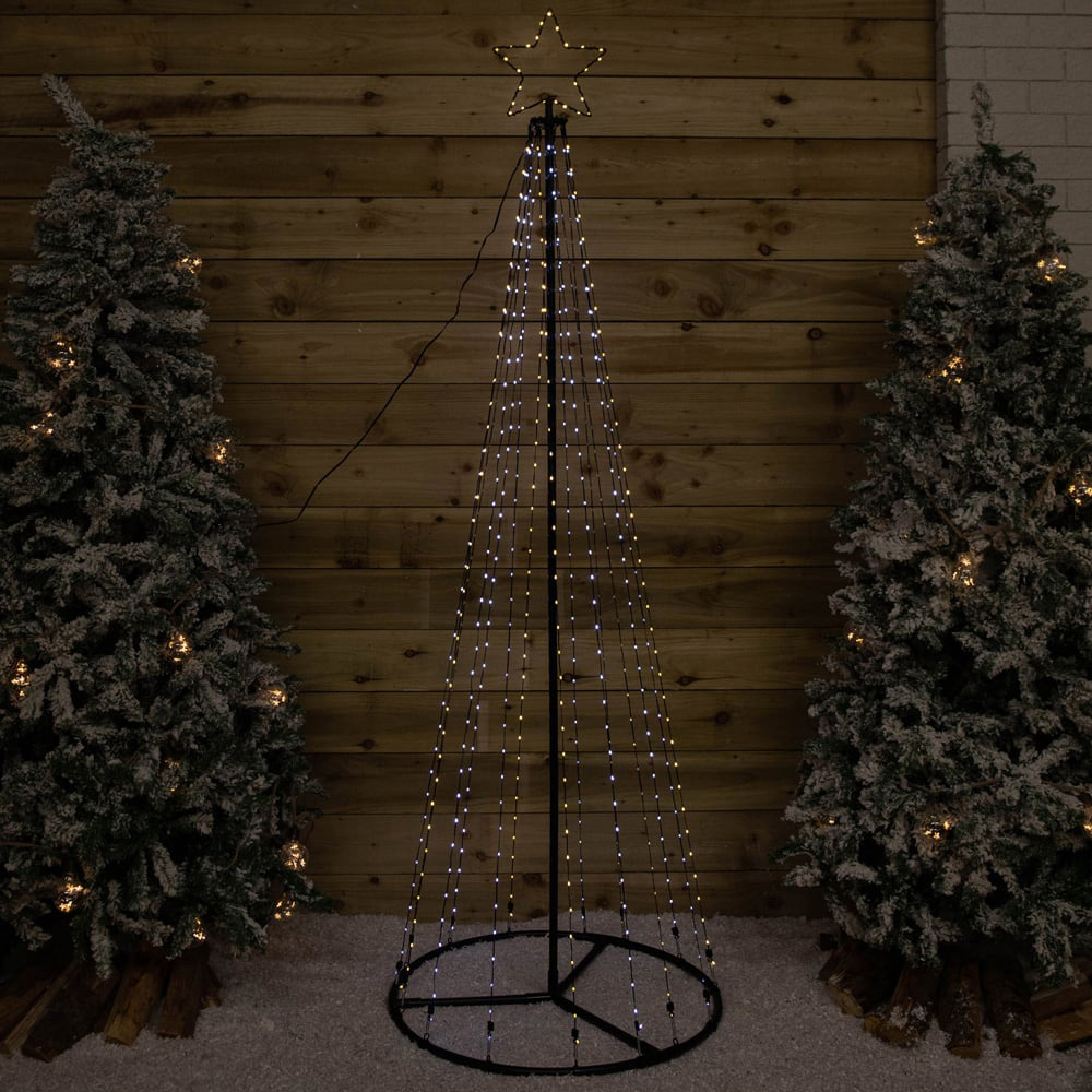 Samuel Alexander 580 Cool and Warm White LED Multi-Function Pyramid Christmas Cone Tree 7ft Image 2