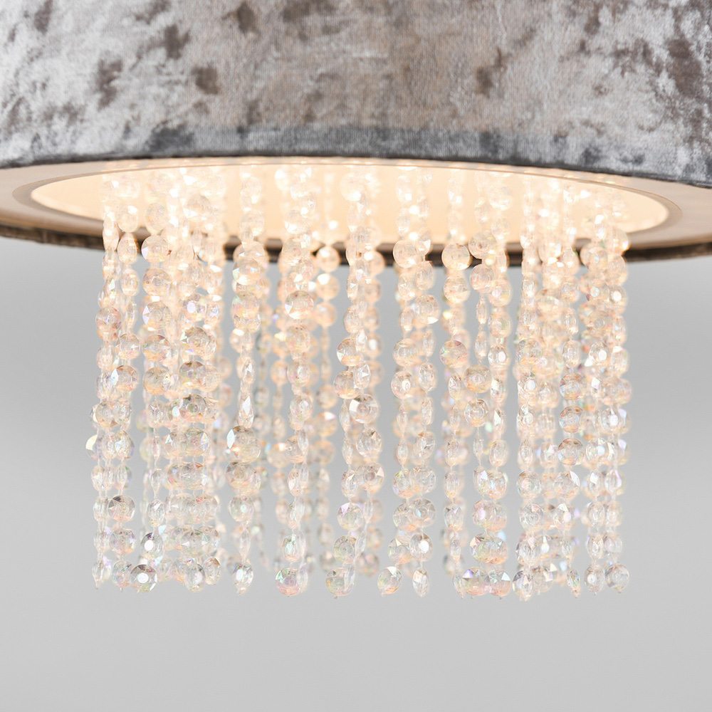 ValueLights Boland Silver Velvet Droplets Pendant Shade Image 4