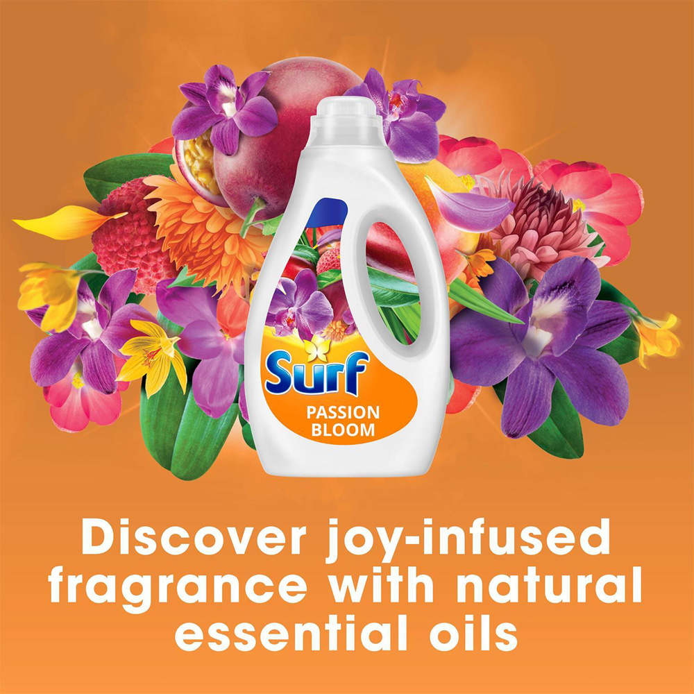 Surf Passion Bloom Concentrated Liquid Laundry Detergent XXXL 95 Washes 2.565L 4 Pack Image 8